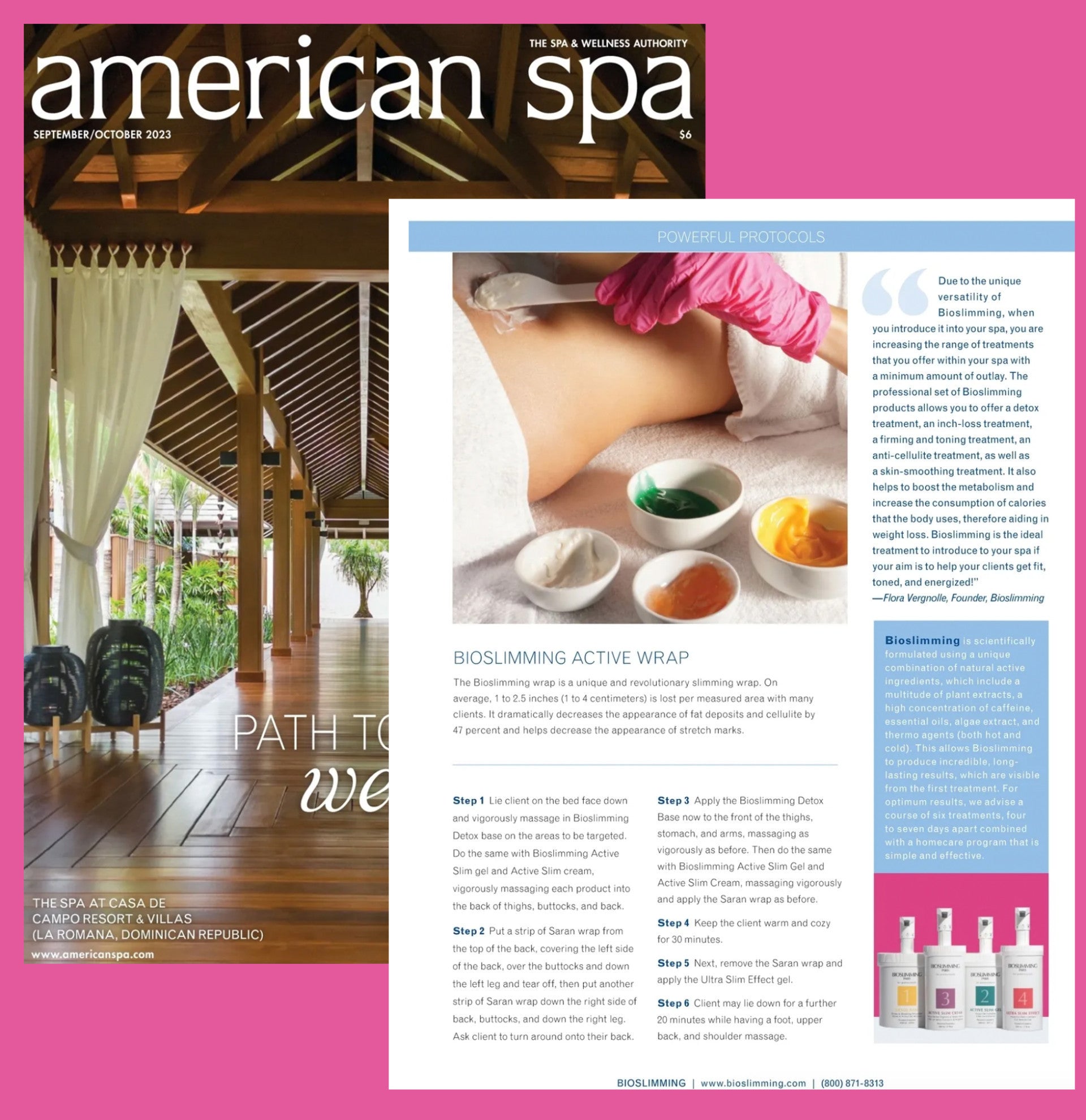 BIOSLIMMING WRAP IS A POWERFUL PROTOCOL IN AMERICAN SPA MAGAZINE
