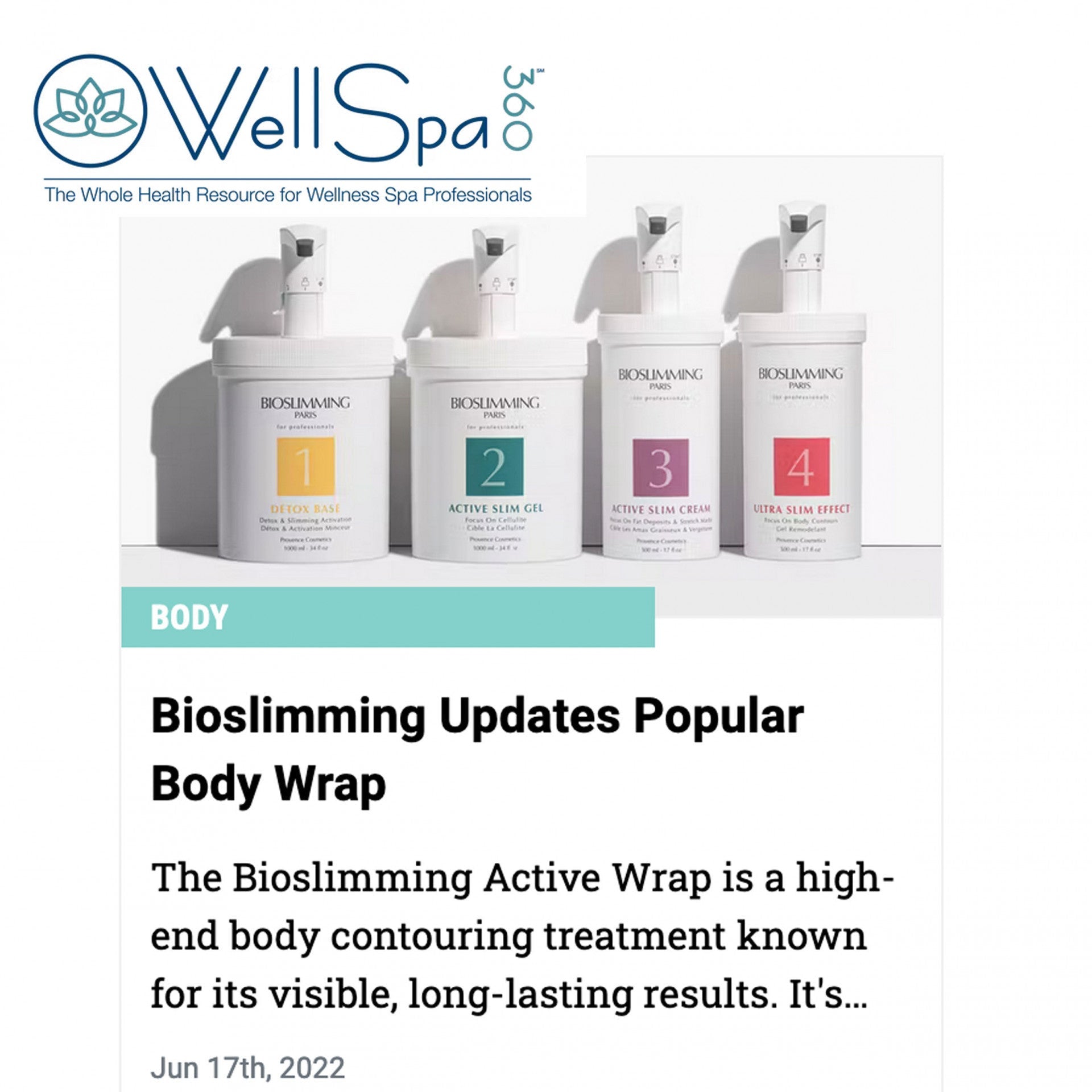 BIOSLIMMING WRAP SEEN IN WELLSPA 360 MAG
